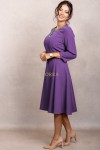 Rochie Monicca mov cu strass-uri la decolteu si curea